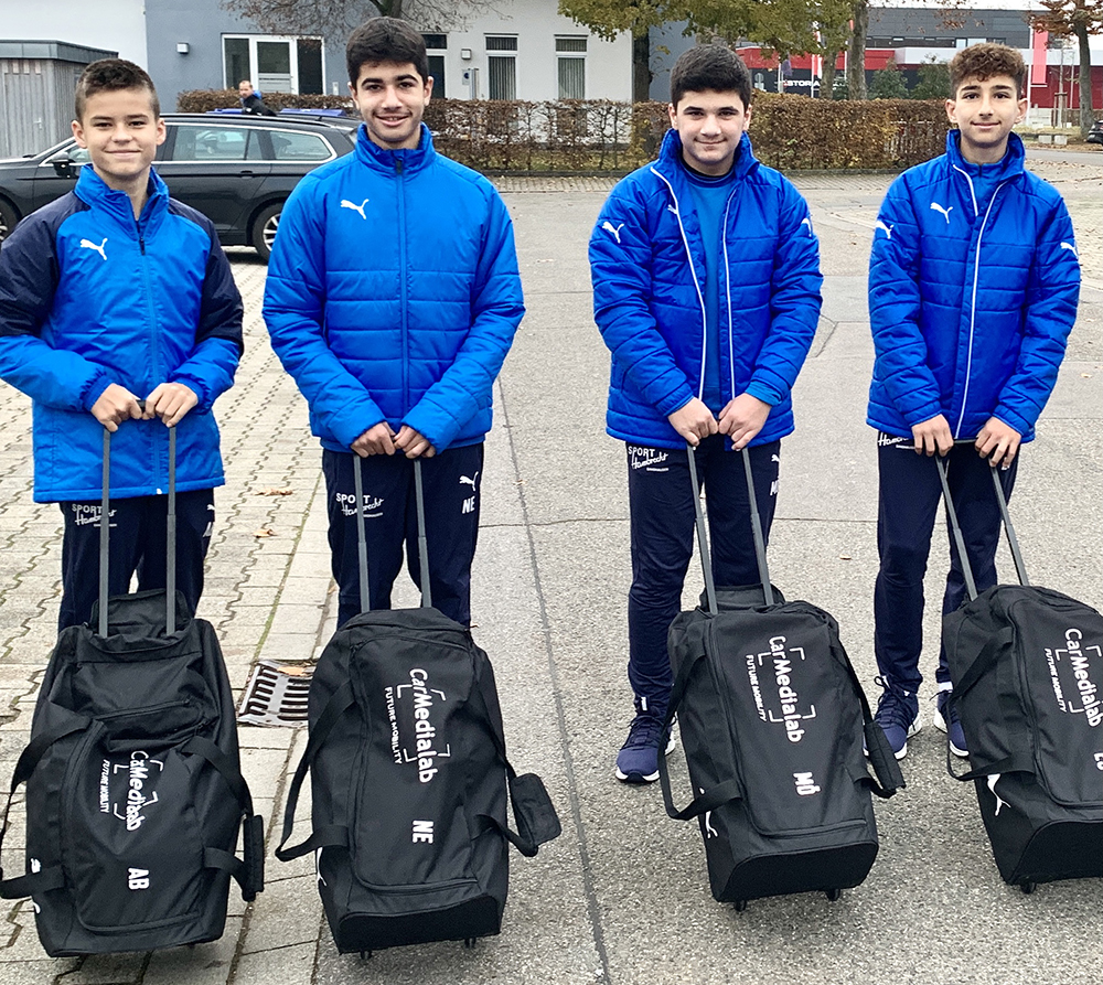 Players before the game with new bags and shoes